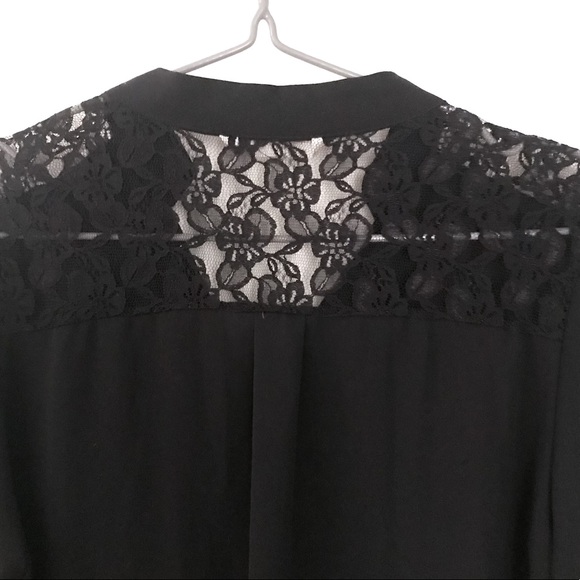 Chiffon black blouse with lace back - Picture 5 of 8